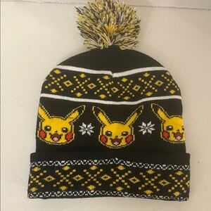 NWOT Pokemon Pikachu Black and Yellow Beanie